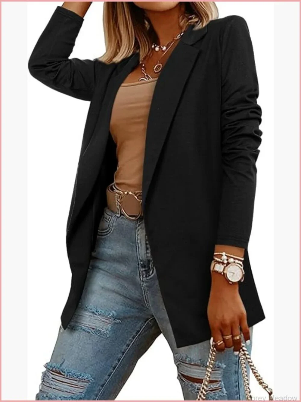 Lightweight Open Front Blazer with Hidden Hook Work to Weekend S-3XL